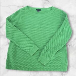 Lands' End Bright Green Women's Crew Neck Sweater